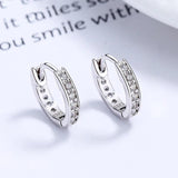 TrustDavis 925 Silver CZ Hoop Earrings Wedding Fine Jewelry