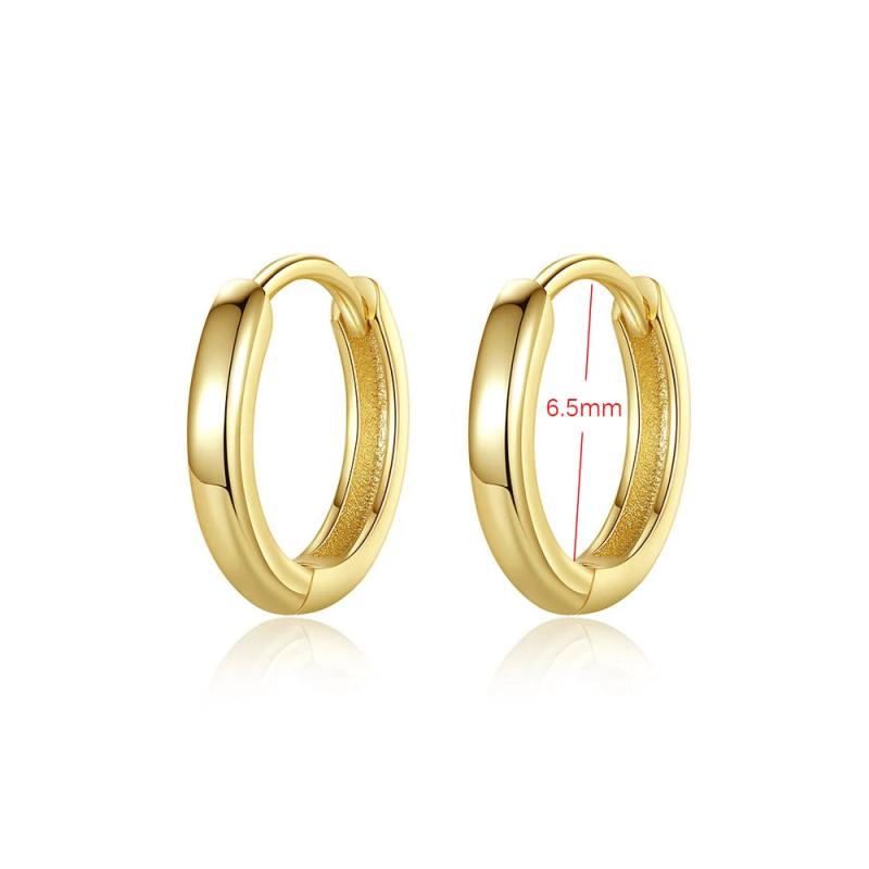 TrustDavis 925 Silver Hoop Earring Round Ear Buckle Women Punk Unisex DS984