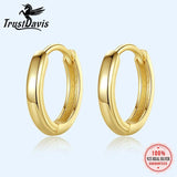 TrustDavis 925 Silver Hoop Earring Round Ear Buckle Women Punk Unisex DS984