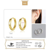 TrustDavis 925 Silver Hoop Earring Round Ear Buckle Women Punk Unisex DS984