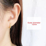 TrustDavis 925 Silver Hoop Earring Round Ear Buckle Women Punk Unisex DS984