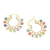Colorful Greek Eye Hoop Earrings Evil Eye Jewelry