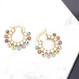 Colorful Greek Eye Hoop Earrings Evil Eye Jewelry