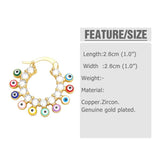 Colorful Greek Eye Hoop Earrings Evil Eye Jewelry