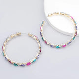 Women's Rhinestone Big Hoop Earrings Dinner Statement Accessories