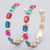 Women's Rhinestone Big Hoop Earrings Dinner Statement Accessories