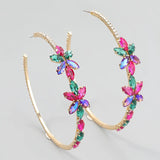 Women's Rhinestone Big Hoop Earrings Dinner Statement Accessories