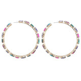Women's Rhinestone Big Hoop Earrings Dinner Statement Accessories