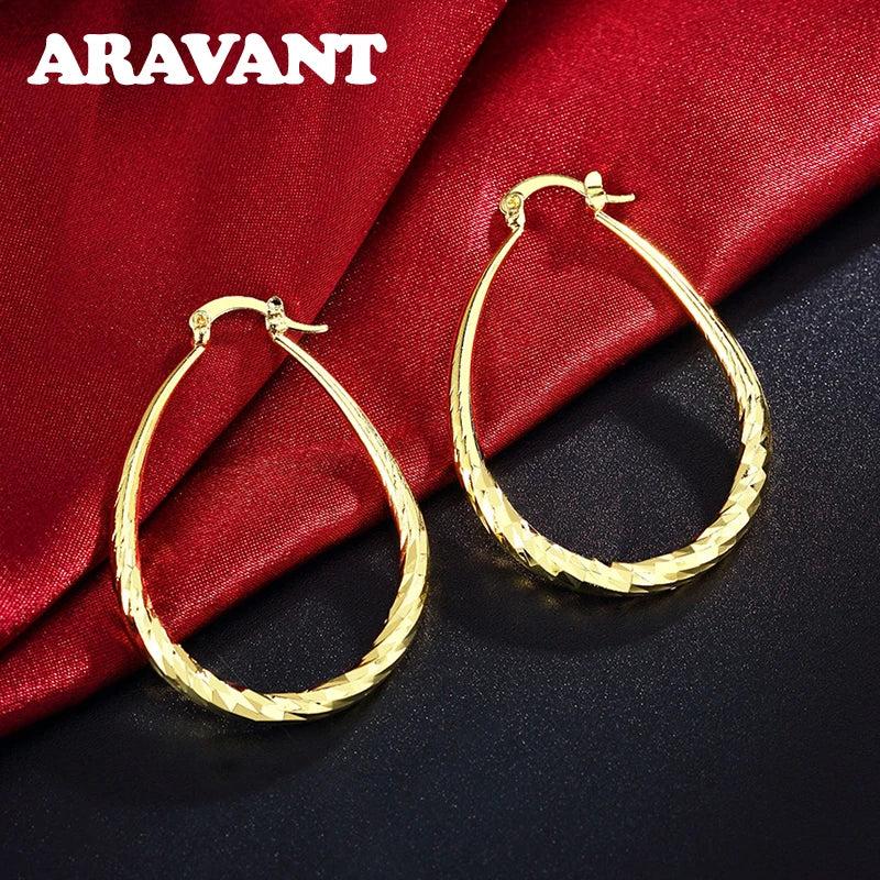 925 Silver 18K Hoop Earring Women Jewelry