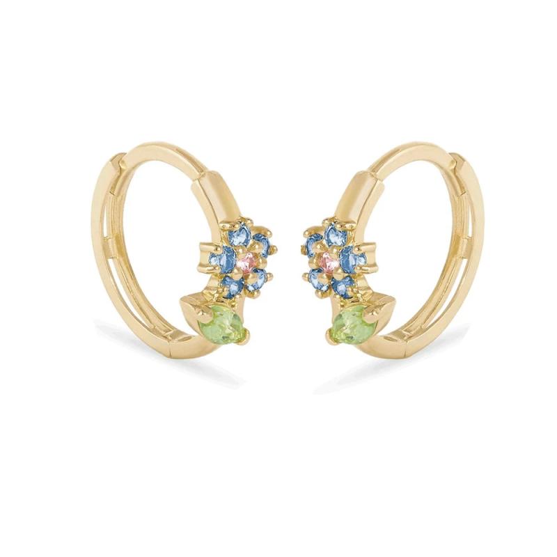 925 Silver Flower Huggie Hoop Earrings for Women