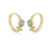 925 Silver Flower Huggie Hoop Earrings for Women