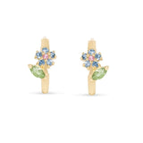 925 Silver Flower Huggie Hoop Earrings for Women
