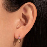 925 Silver Flower Huggie Hoop Earrings for Women