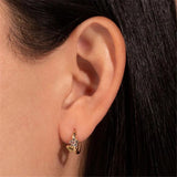925 Silver Flower Huggie Hoop Earrings for Women
