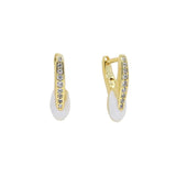 Rainbow Cany Neon Enamel CZ Small Circle Hoop Piercing Earring