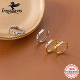 Trustdavis 925 Silver Geometric Hoop Earring Punk Jewelry
