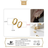 Trustdavis 925 Silver Geometric Hoop Earring Punk Jewelry