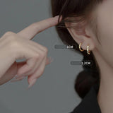 Trustdavis 925 Silver Geometric Hoop Earring Punk Jewelry