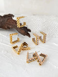 Peri'sbox Classic 18K Plated Square Triangle Hoop Earrings