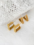 Peri'sbox Classic 18K Plated Square Triangle Hoop Earrings