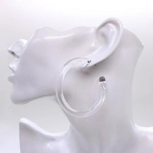 Acrylic Hoop Earrings Pink Brown Green Clear Geometric Half Circle Jewelry