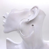 Acrylic Hoop Earrings Pink Brown Green Clear Geometric Half Circle Jewelry