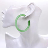 Acrylic Hoop Earrings Pink Brown Green Clear Geometric Half Circle Jewelry