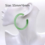 Acrylic Hoop Earrings Pink Brown Green Clear Geometric Half Circle Jewelry