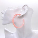Acrylic Hoop Earrings Pink Brown Green Clear Geometric Half Circle Jewelry