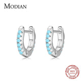 925 Silver Turquoise Tiny Hoop Earrings for Women Statement Jewelry