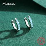 925 Silver Turquoise Tiny Hoop Earrings for Women Statement Jewelry