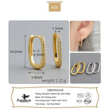 Trustdavis 925 Silver Ellipse Zircon Gothic Hoop Earrings