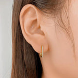 Trustdavis 925 Silver Ellipse Zircon Gothic Hoop Earrings