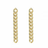 CZ Star Moon Hoop Earrings Copper Chain Pendant Piercing Jewelry
