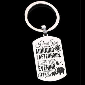 Personalized Family Thanksgiving Gift Stainless Steel Dog Tag Keychain