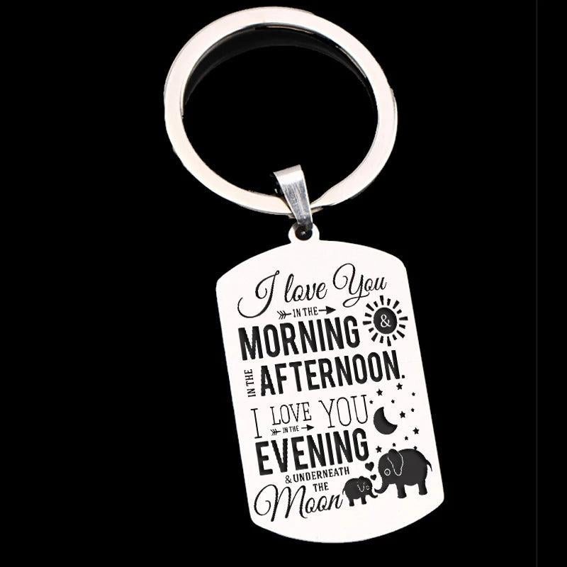 Personalized Family Thanksgiving Gift Stainless Steel Dog Tag Keychain