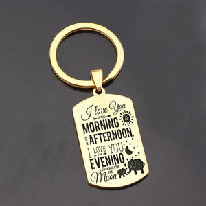 Personalized Family Thanksgiving Gift Stainless Steel Dog Tag Keychain
