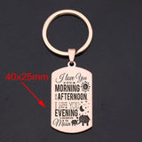 Personalized Family Thanksgiving Gift Stainless Steel Dog Tag Keychain