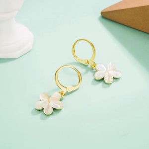 Opal Flower Hoop Earrings for Women Girls Boucle d'oreille Jewelry