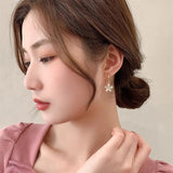 Opal Flower Hoop Earrings for Women Girls Boucle d'oreille Jewelry
