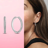 925 Silver Hot Moments Charm Hoop Earrings