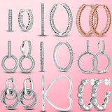 925 Silver Hot Moments Charm Hoop Earrings