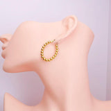 Stainless Steel Small Hoop Earrings for Women Oval Ear Jewelry