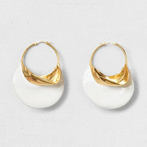 Large Enamel Hoop Earrings for Women Statement Huggie Earrings