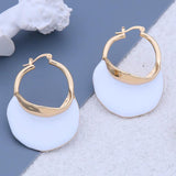 Large Enamel Hoop Earrings for Women Statement Huggie Earrings