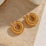 Bold Hoop Earrings Stainless Steel Jewelry Statement Earring