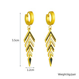 Vintage Heart Flower Crystal Hoop Earrings 316L Stainless Steel