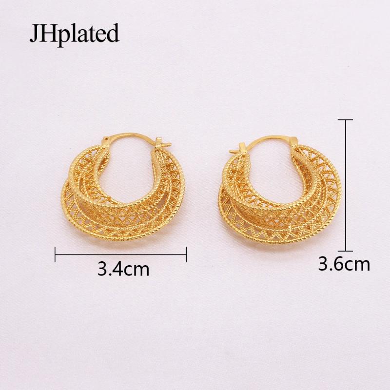 Dubai Round Piercing Hoop Earrings Geometric Punk Ear Buckle Huggie Earrings