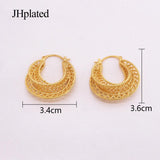 Dubai Round Piercing Hoop Earrings Geometric Punk Ear Buckle Huggie Earrings