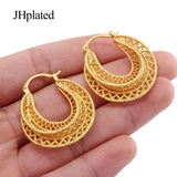 Dubai Round Piercing Hoop Earrings Geometric Punk Ear Buckle Huggie Earrings